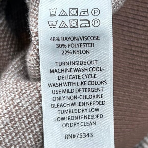 Lachlan British Inspired Brown Tan Crew Neck Long Sleeve Tweed Sweater Size XL - Picture 8 of 8